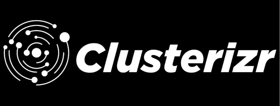 Clusterizr logo black and white