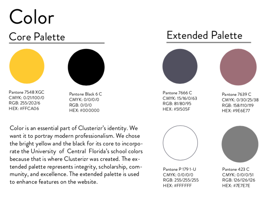 UCF color palette