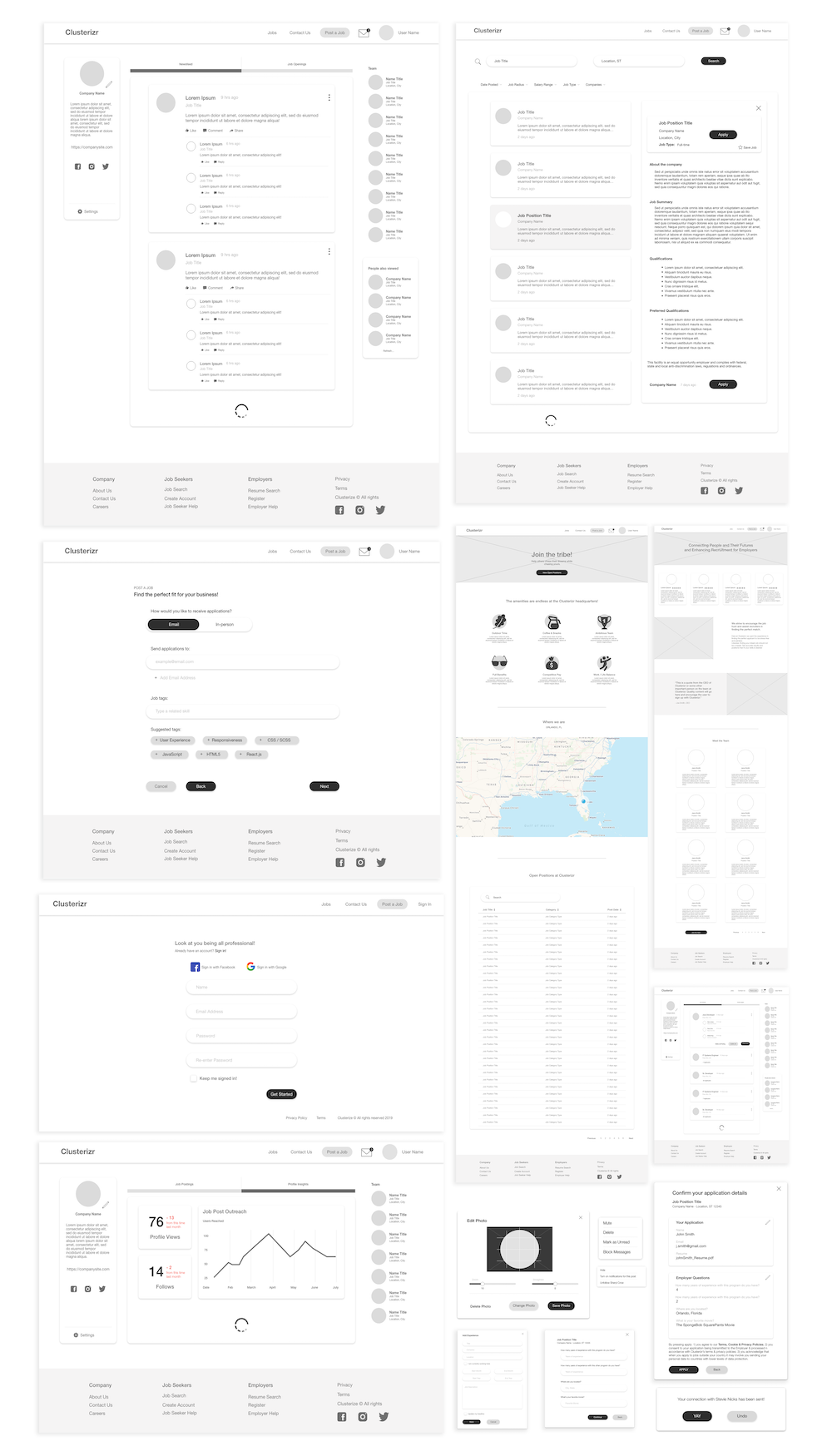 Web wireframes