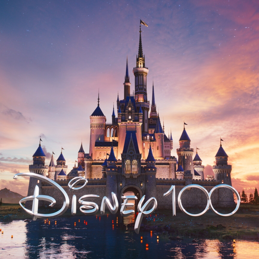 Disney castle with 100 years logo