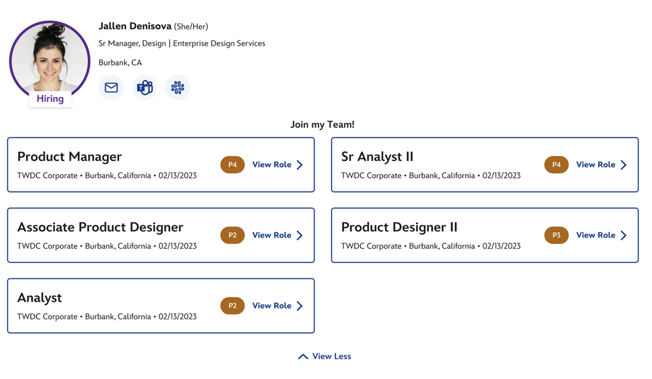 Disney Profile Learning Page