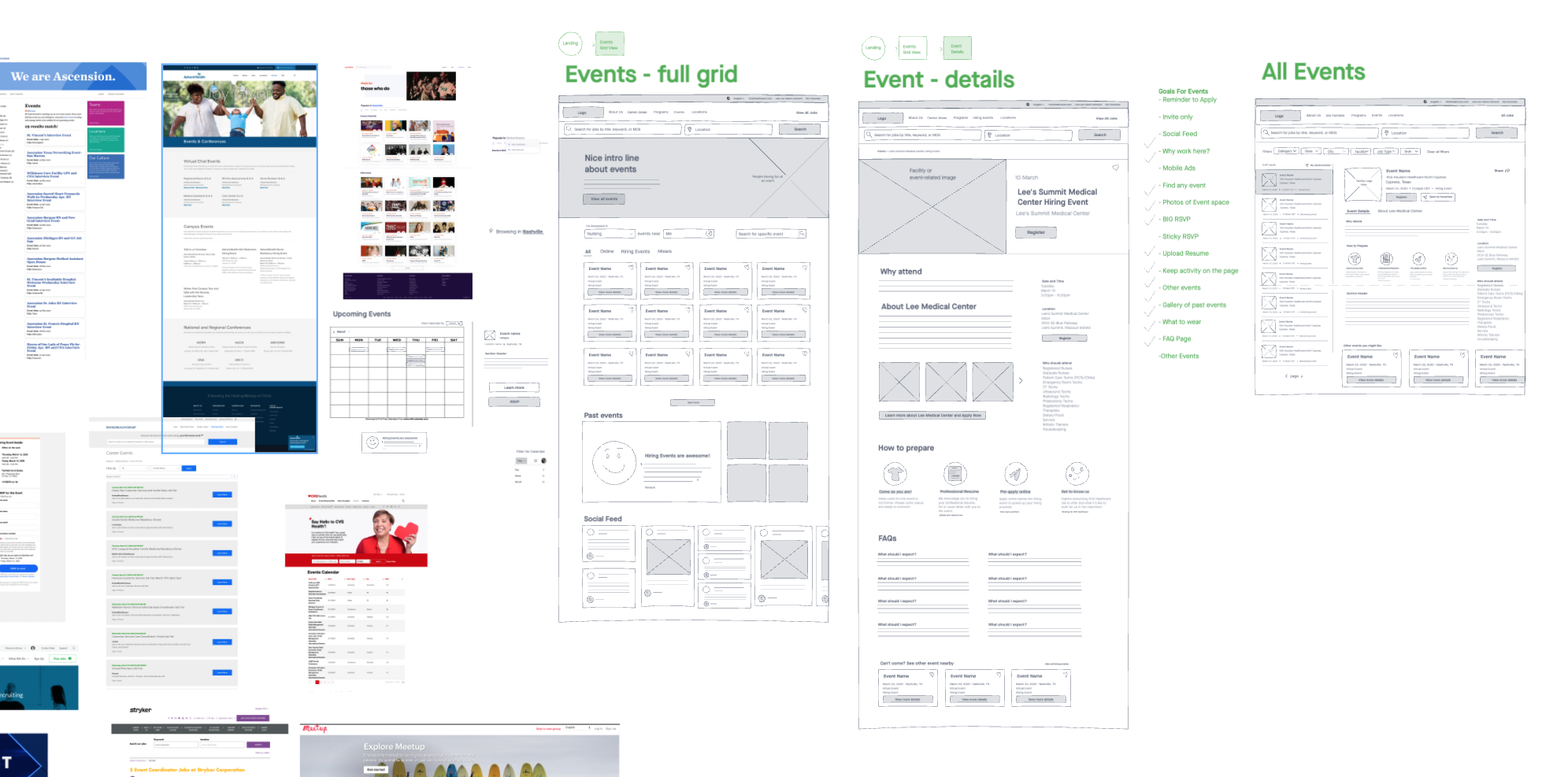 Events Wireframes