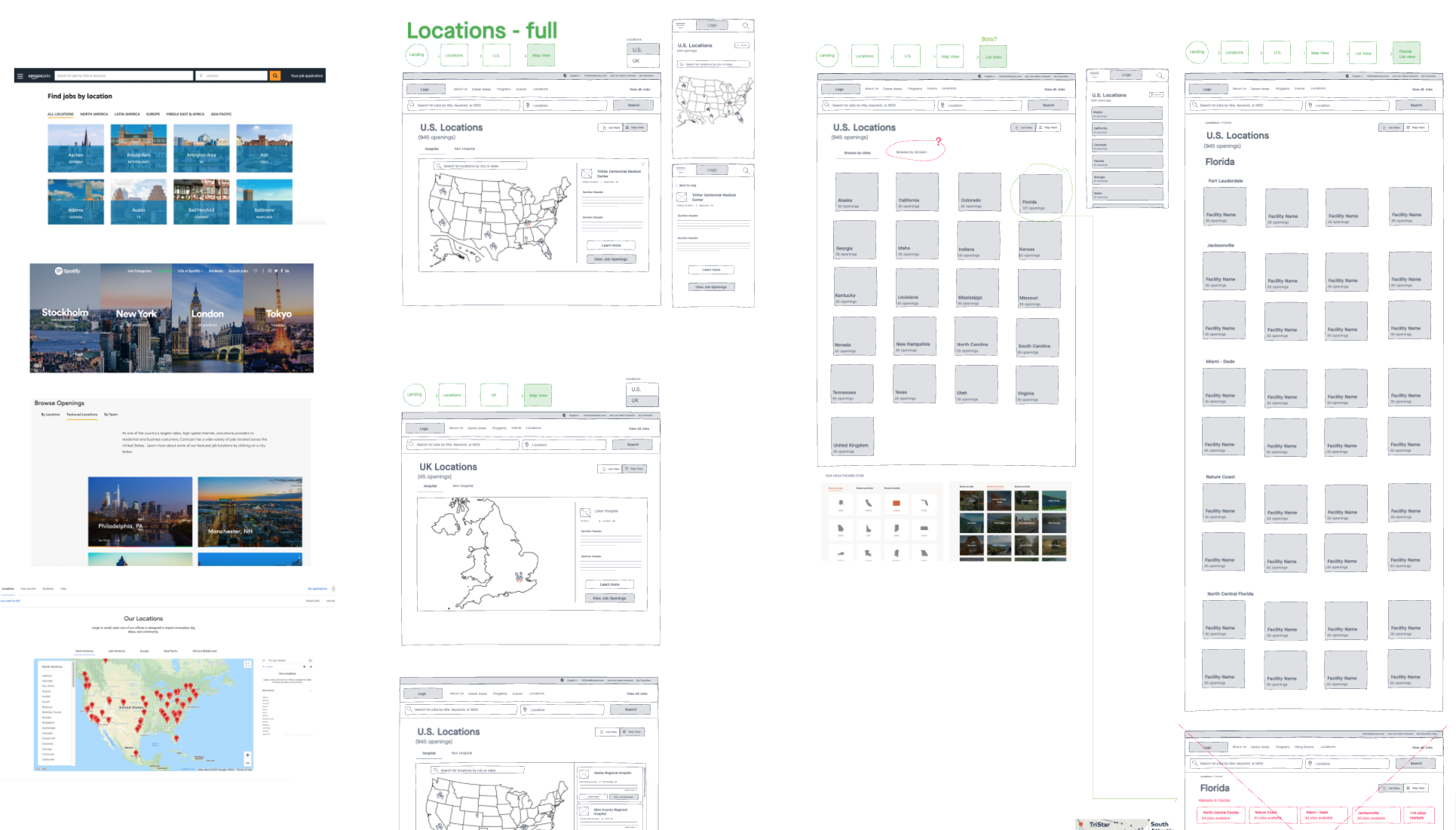 Locations Wireframes