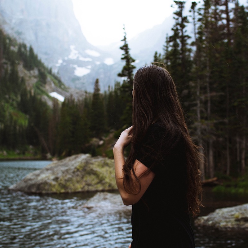 Me hiking Emerald Lake in RMNP